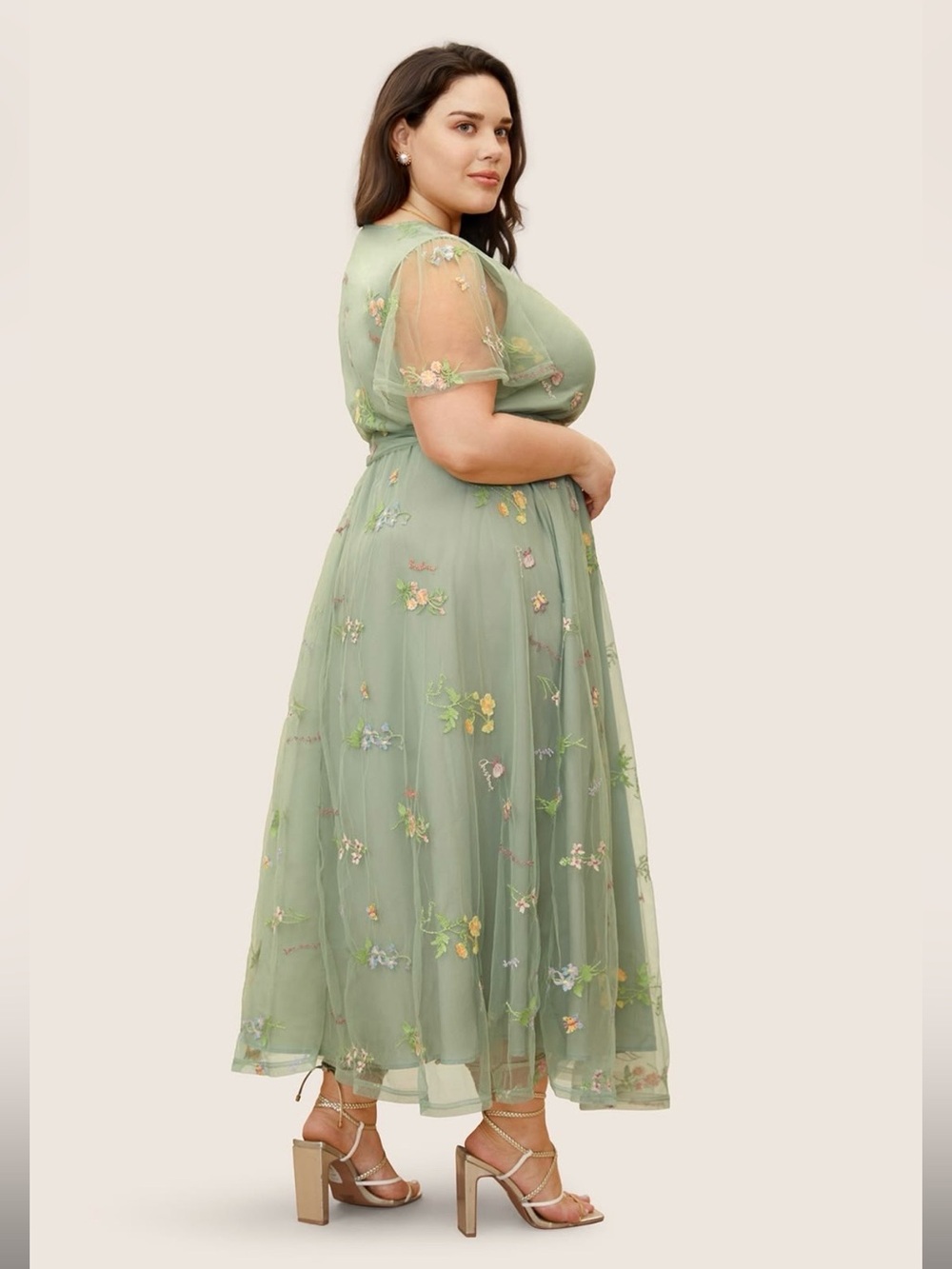 NWT BloomChic Women’s Mint Green Floral Embroidered Mesh Dress Size 18/20 (2XL)